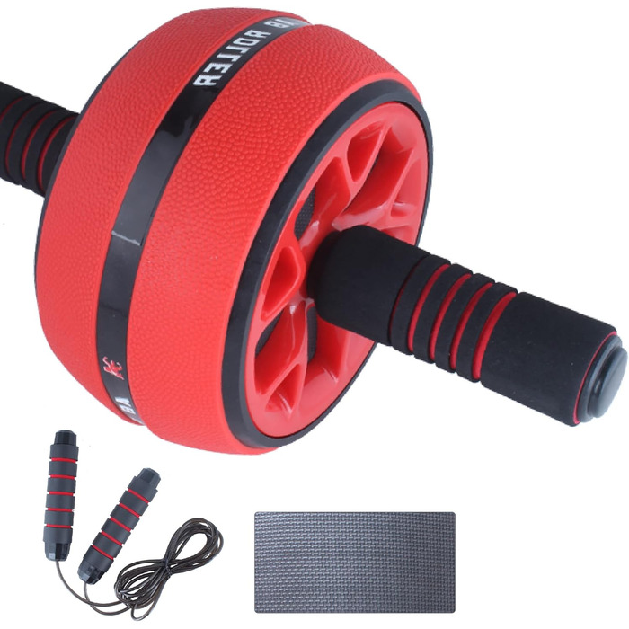 Набір для дому Calma Dragon 2-в-1: ролер для пресу та скакалка, фітнес-тренажер, червоний