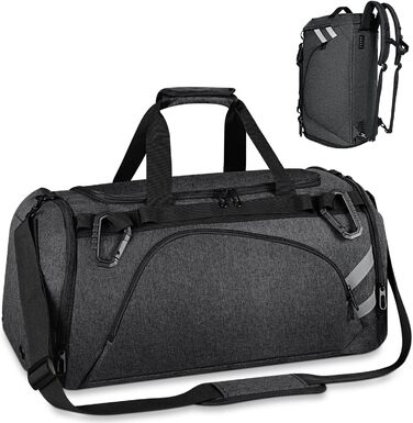 Спортивна сумка BERTASCHE 50 л з відділенням для взуття та вологих речей, рюкзак для тренувань, фітнесу, басейну, сауни, подорожей, для чоловіків і жінок