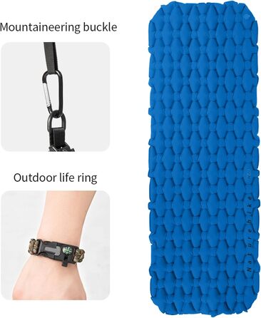 Naturehike Ultraleichte Isomatte - Надувна туристична каремат Naturehike 6.5 см для кемпінгу та походів (Блакитна)