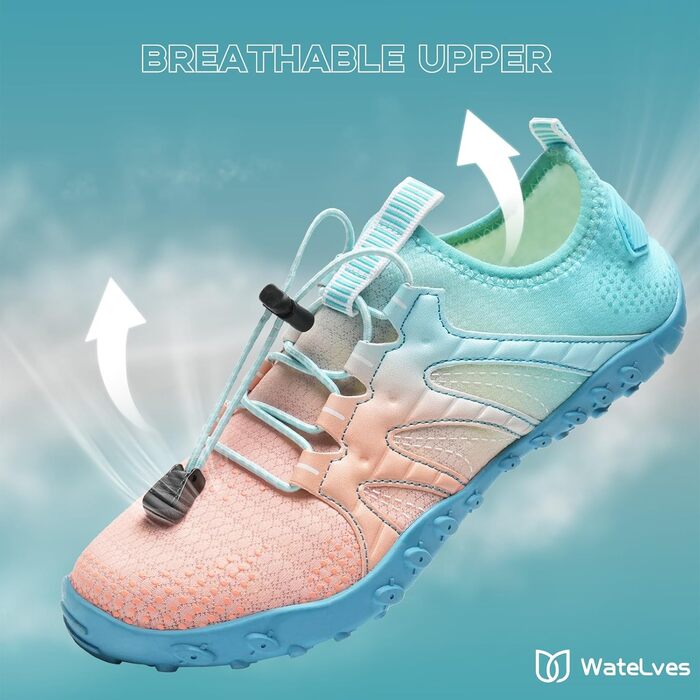 Взуття для плавання та відпочинку WateLves: чоловічі та жіночі шльопанці для пляжу, басейну та серфінгу, розмір 39 EU, рожевий та блакитний кольори