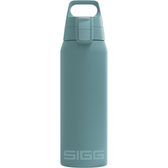 Термос пляшка SIGG Shield One Morning Blue 0,75 л для газованих напоїв, ізольована, герметична, з нержавіючої сталі, придатна для миття в посудомийній машині, BPA-free, 90% перероблений метал, сіро-синя