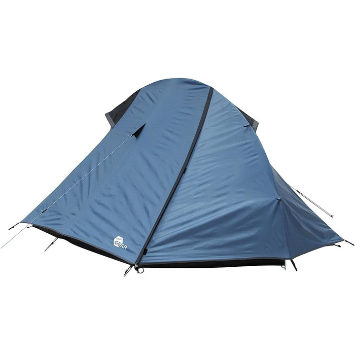 Намет туристичний yourGEAR Zelt ORA для 2 осіб, односкладовий, UV 50+, захист від комах, водонепроникний (5000 мм), блакитний/сірий