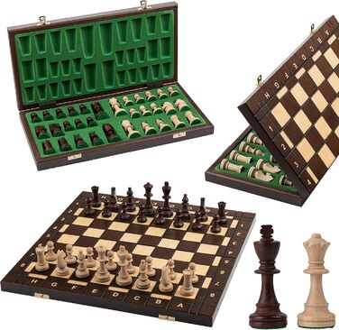 Турнірні шахи з дерева Master of Chess, шахівниця 42 см, фігури Стаунтон №4, шахівниця з випаленими та бруньованими полями, преміум якість