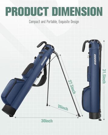 Сумка для гольфу на штативі A2-Blue, легка, з 3 кишенями, 2-х секційна, для тренувань та гри