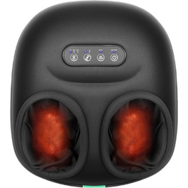 Масажер для ніг Medcursor з підігрівом, глибокий масаж, зняття напруги м'язів та стоп, багатоступеневі налаштування та регульована інтенсивність для дому та офісу (Чорний)