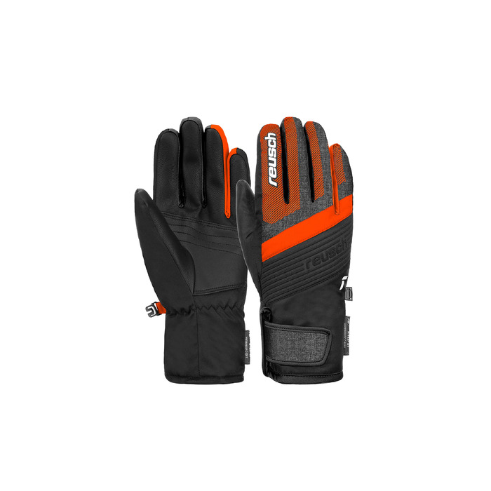 Дитячі гірськолижні рукавички R-TEX XT Junior з вологозахисною мембраною, чорно-сіро-помаранчеві, розмір 5