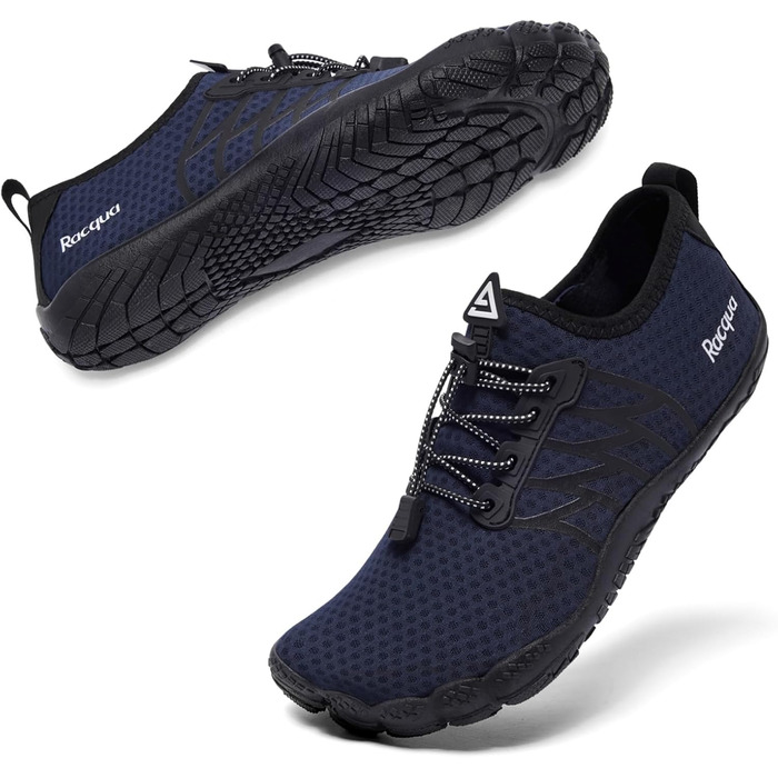 Водні черевики Raqua для жінок та чоловіків: дихаючі, швидковисихаючі, для басейну та пляжу (37 EU, Wz119 Navy)