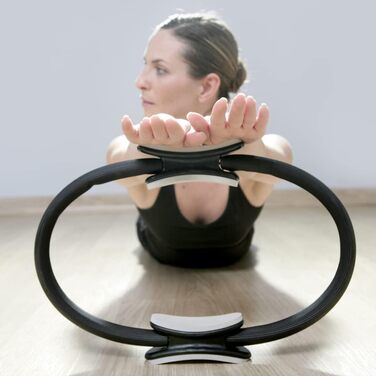 Кільце для пілатесу ATC Handels GmbH 38 см з нековзними ручками - тренажер для пресу, йоги та фітнесу, сірий