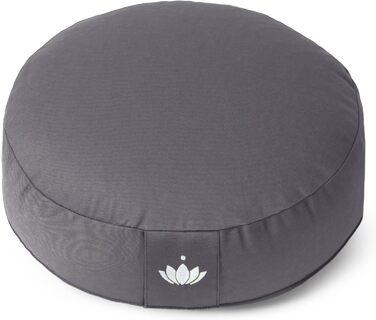 Медитаційне подушення Lotuscrafts® з висотою сидіння 10 см, низьке, з дінковою начинкою, кругле, для йоги та медитації, знімний чохол, сертифікат GOTS