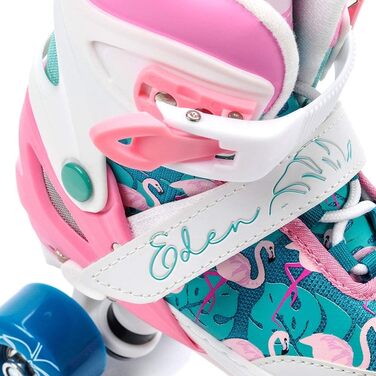 Роликові ковзани Meteor Retro - стильні ролики 80-х для дітей та підлітків. Quad skate, 5 кольорів, регульований розмір (L 39-42, Eden)