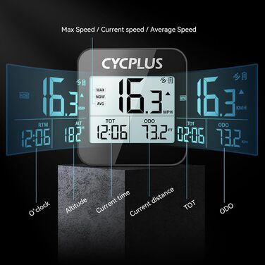 GPS велосипедний комп'ютер CYCPLUS G1, бездротовий велоспідометр, водонепроникний IPX6, лічильник кілометрів, чорний