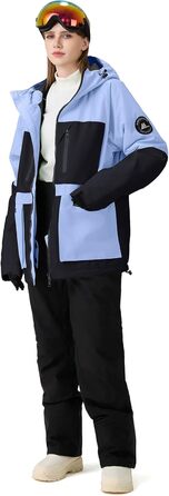 Жіночий комплект гірськолижний HOTIAN: куртка та штани, водонепроникний, вітронепроникний, теплий, для зимових видів спорту, розмір M, колір: BU+BK