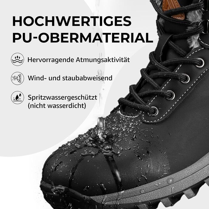 Зимові черевики Mishansha для жінок та чоловіків, теплі, водонепроникні, для ходьби, розмір 36-48, чорний