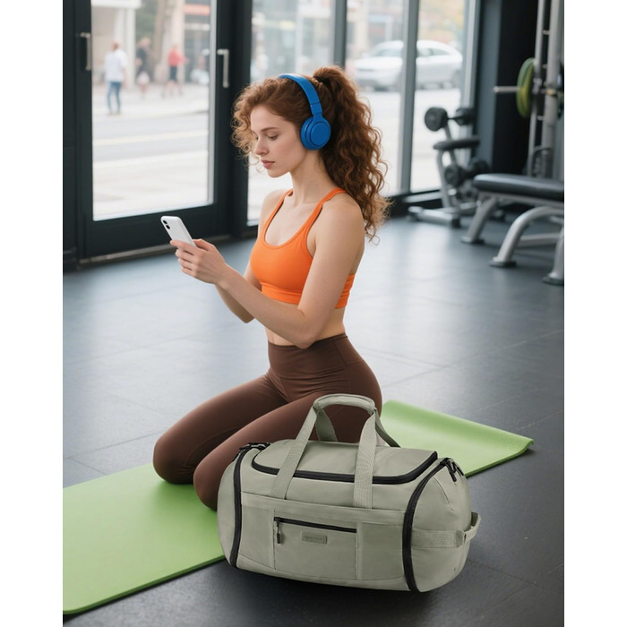 Спортивна сумка LOVEVOOK для жінок та чоловіків, велика сумка для тренувань, дорожня сумка з відділенням для взуття, водонепроникна спортивна сумка, Travel Duffle Bag з рюкзаком для фітнесу, подорожей, спорту (зелена, 45L, 51*28*32 см)