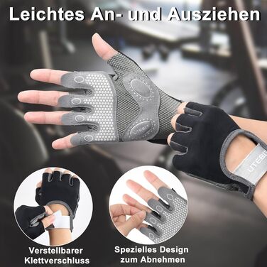 Спортивні рукавички для фітнесу UTEBIT для жінок: дихаючі рукавички з мікрофібри та неслизьким силіконом для занять у спортзалі та тренувань