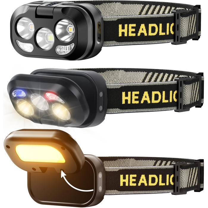 Ліхтар на голову Skylla LED акумуляторний, 250000 люмен, Zoom, 11 режимів, IP67, регульований, для кемпінгу та надзвичайних ситуацій (чорний)