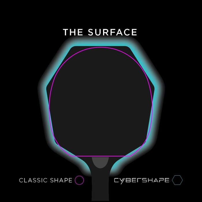 STIGA Cybershape Carbon – професійна тенісна основа з вуглецю, унікальна шістикутна форма, збільшена ігрова поверхня, класична пряма ручка