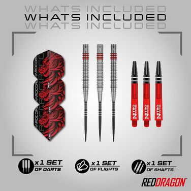 Преміум набір дротиків з вольфраму Red Dragon Jonny Clayton Original 2.0, 24 г, з оперенням і хвостовиками