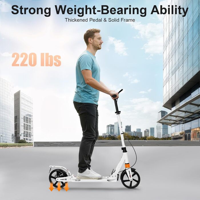 Міський самокат Cityroller: складний, з гальмом та амортизацією, регульована висота, для дорослих та дітей