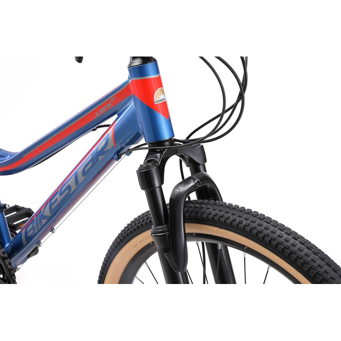 Гірський велосипед BIKESTAR алюмінієвий 24 дюйми для дітей 9-14 років, 21-швидкісна Shimano, дискові гальма, амортизаційна вилка