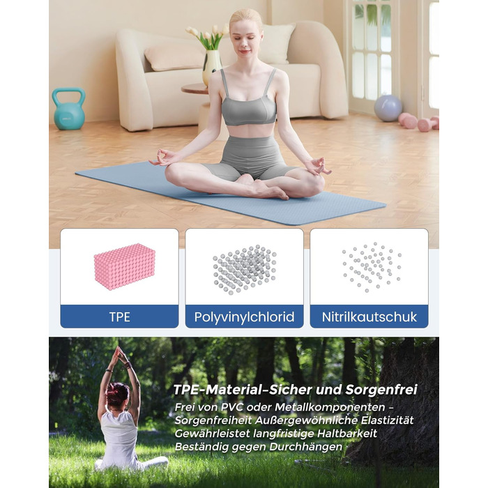 Килимок для йоги та фітнесу Narwhal: протиковзкий екологічний TPE мат для пілатесу та тренувань з ременем для перенесення