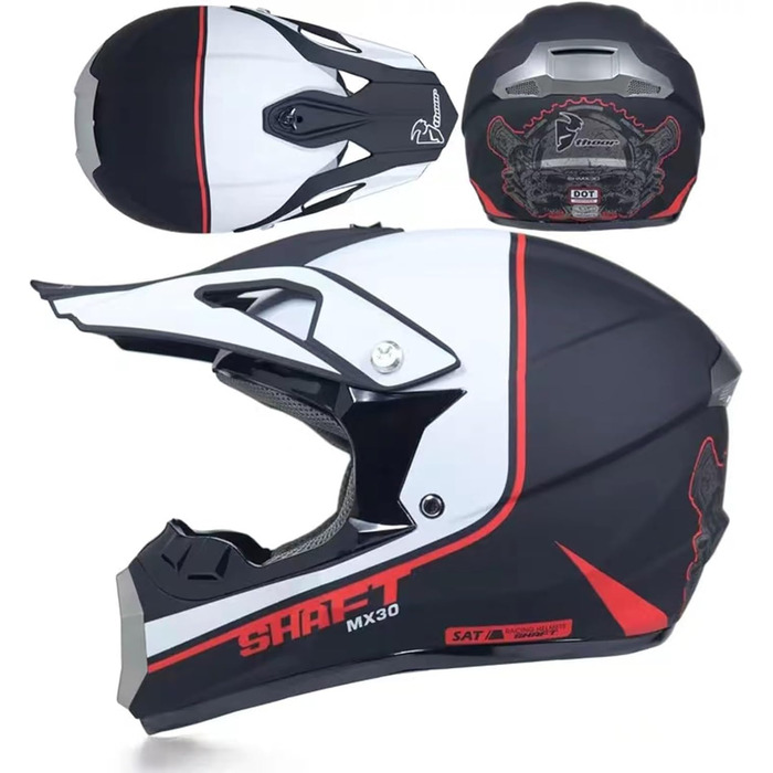Дитячий мотокросовий шолом Fullface з рукавичками, маскою та окулярами для MTB, Downhill, ендуро, ATV, комплект мотошолома для хлопчиків та чоловіків