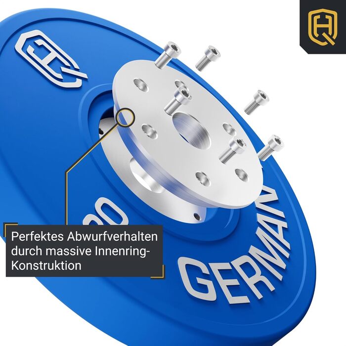Комплект дисків HQ Germany 100 кг для штанги, 50 мм, IWF, для змагань, REACH, 2×5-20 кг
