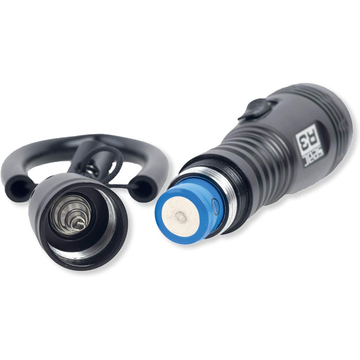 SEAC Sub R3 - підводний ліхтар для дайвінгу, 1 LED, 400 люмен, зарядка Micro-USB, чорний