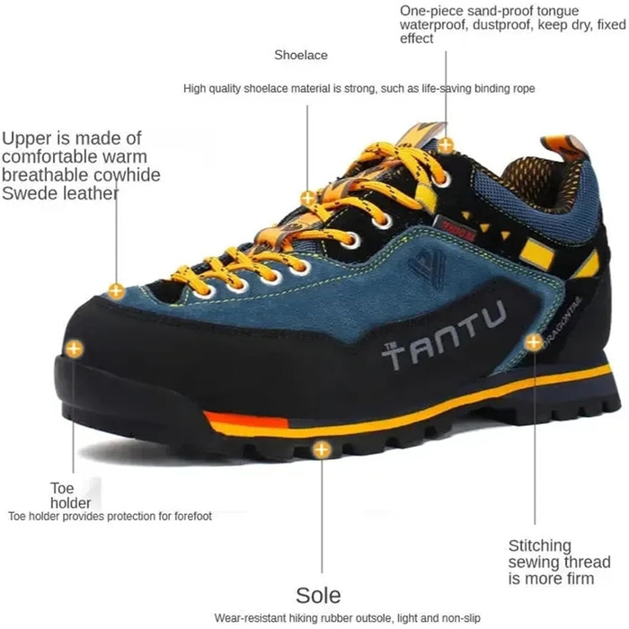 Чоловічі туристичні черевики SANANG для хайкінгу, трекінгу та полювання, блакитні, 43 EU