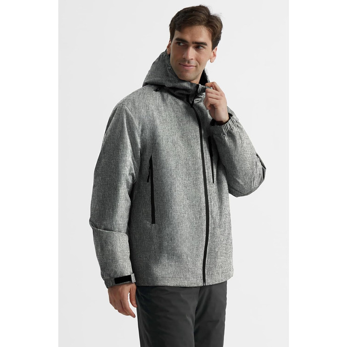 GEYSE чоловіча зимова куртка для сноубордингу та хайкінгу. Водонепроникна вітрозахисна куртка з інтегрованою системою підвіски та капюшоном. Колір: Areegrün (структурований сірий на чорному). Розмір: M