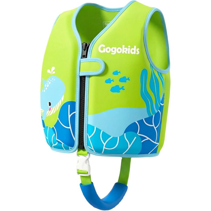Дитячий жилет для плавання Gogokids 15-30 кг, для навчання плаванню, 1-8 років, зелений S (1-3 роки)