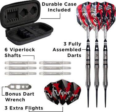 Дартс Viper Blitz 22 г, 95% вольфрам, з кейсом для зберігання та подорожей