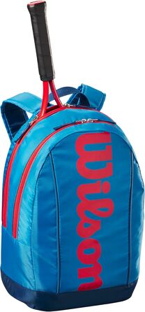 Дитячий тенісний рюкзак Wilson Junior, 2 відділення на блискавці, для 2 ракеток, синій/помаранчевий
