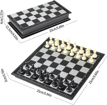 Складана магнітна шахова гра Andux GJXQ-04 (25x25 см) з шаховою дошкою та фігурами