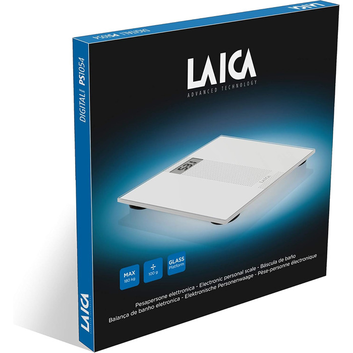 Електронні скляні ваги Laica PS1054 для людей, максимальна вага 180 кг
