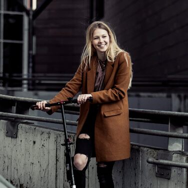 Самокат HUDORA BigWheel 205 - Міцний алюмінієвий самокат, регульована висота, складаний, з підставкою. Підходить для дітей та дорослих, до 100 кг, чорний/антрацит