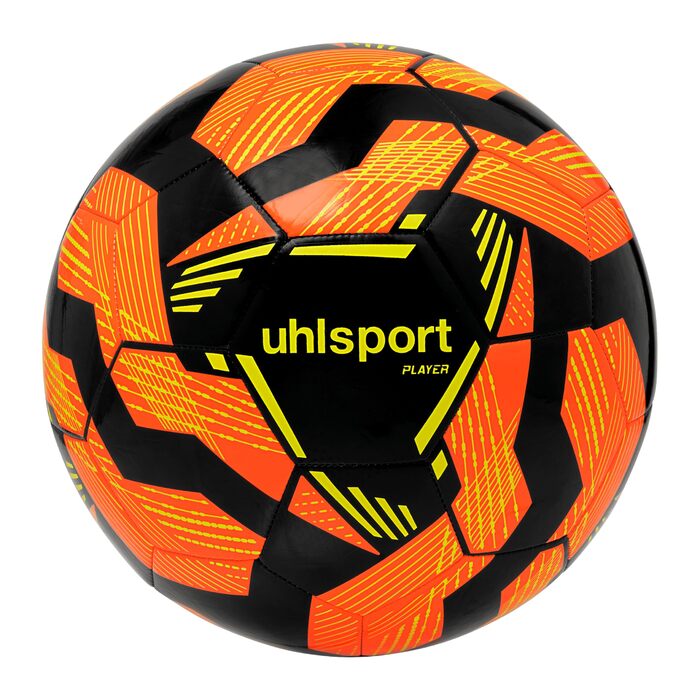 М'яч для футболу Uhlsport Player Fußball 5 чорний/флуоресцентний червоний/флуоресцентний жовтий