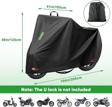 Захисний чохол для мотоцикла CICMOD, 210D, водонепроникний, для мопедів, ролерів, моторолерів (245x105x125cm)